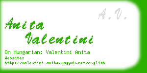 anita valentini business card